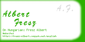 albert fresz business card